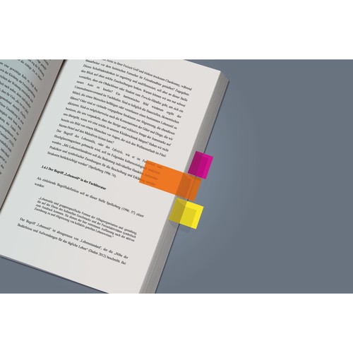 Haftmarker Film 50x20mm 4 Leuchtfarben transparent Sigel HN614 (PACK=4x 40 STÜCK) Produktbild Additional View 1 L