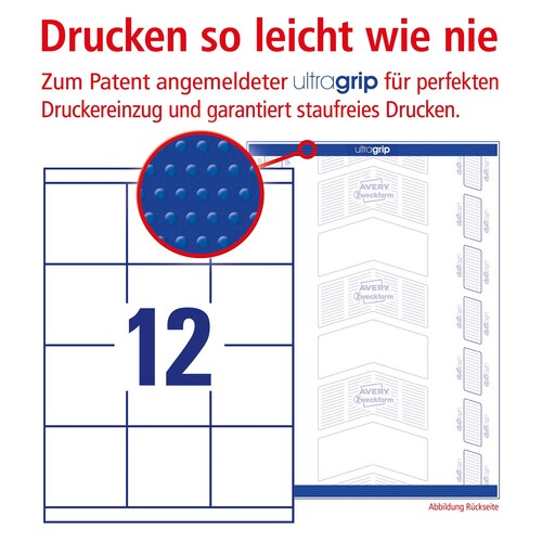 Etiketten Inkjet+Laser+Kopier 70x67,7mm auf A4 Bögen weiß Zweckform 3661 (PACK=1200 STÜCK) Produktbild Additional View 3 L