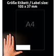 Etiketten Inkjet+Laser+Kopier 105x37mm auf A4 Bögen weiß Zweckform 3484 (PACK=1600 STÜCK) Produktbild Additional View 6 S