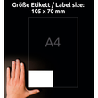 Etiketten Inkjet+Laser+Kopier 105x70mm auf A4 Bögen weiß Zweckform 3426 (PACK=800 STÜCK) Produktbild Additional View 6 S
