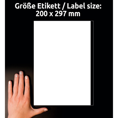Etiketten Inkjet+Laser+Kopier 200x297mm auf A4 Bögen weiß Zweckform 3418 (PACK=100 STÜCK) Produktbild Additional View 6 L