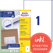 Etiketten Inkjet+Laser+Kopier 200x297mm auf A4 Bögen weiß Zweckform 3418 (PACK=100 STÜCK) Produktbild