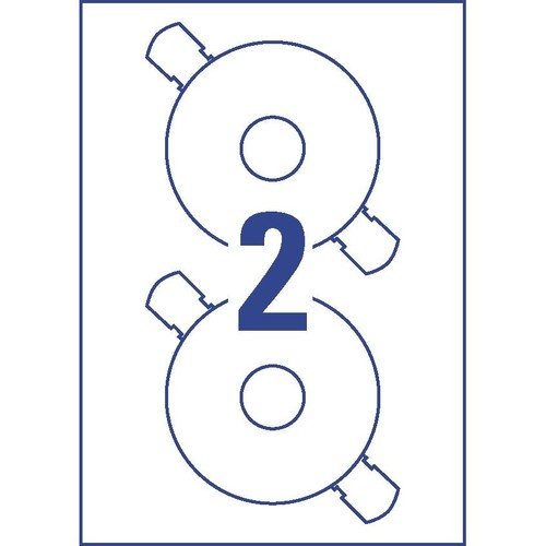 CD-Etiketten Inkjet+Laser+Kopier 117mm ø auf A4 Bögen weiß + Zentrierhilfe Zweckform L6015-25 (PACK=50 STÜCK) Produktbild Additional View 2 L