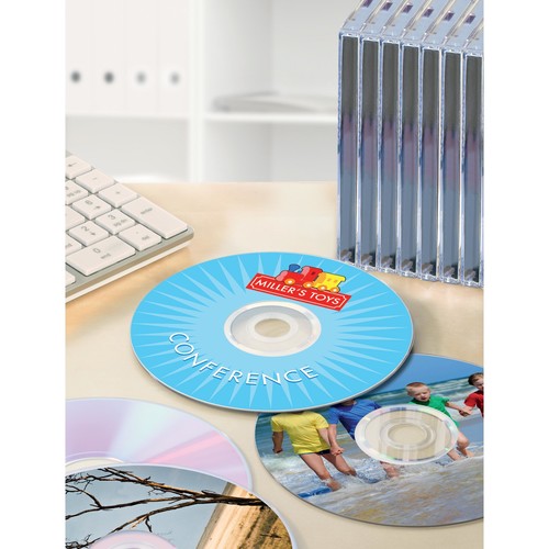 CD-Etiketten Inkjet+Laser+Kopier 117mm ø auf A4 Bögen weiß Zweckform L6043-100 (PACK=200 STÜCK) Produktbild Additional View 4 L