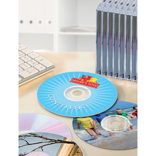 CD-Etiketten Inkjet+Laser+Kopier 117mm ø auf A4 Bögen weiß Zweckform L6043-100 (PACK=200 STÜCK) Produktbild Additional View 4 L
