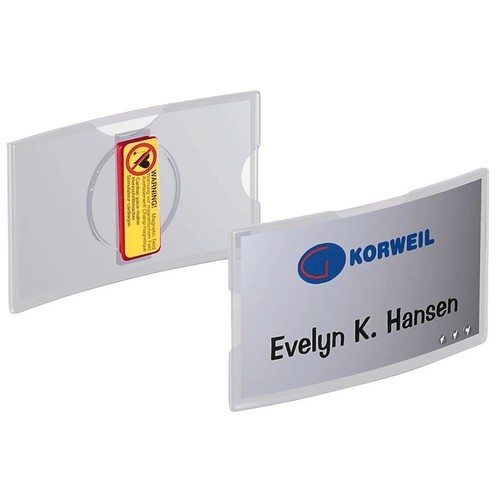 25 DURABLE Clip Card Namensschilder mit Magnet 6,7 x 1,7 cm