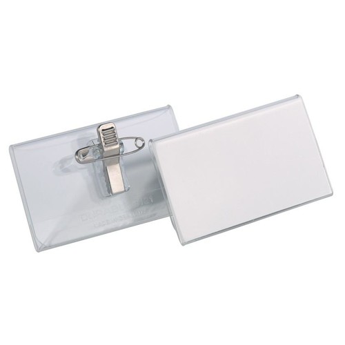 Namensschild ACRYL mit Kombiklemme 40x75mm Durable 8121-19 (PACK=25 STÜCK) Produktbild Front View L