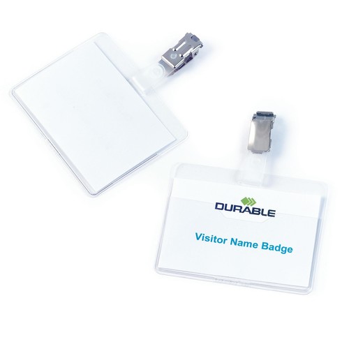 Namensschild mit Clip 60x90mm vorne offen Querformat 8106-19 Durable (PACK=25 STÜCK) Produktbild Additional View 1 L