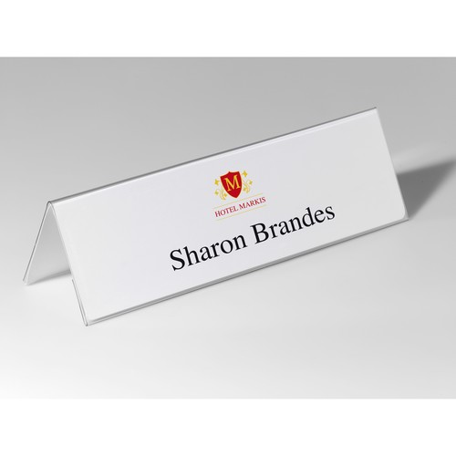 Tischnamensschild Dachform 105x297mm transparent Hartfolie Durable 8053-19 Produktbild Additional View 1 L