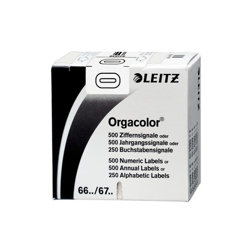 Ziffernsignale 0 Orgacolor auf Rolle 30x23mm weiß selbstklebend Leitz 6600-10-00 (SCH=500 STÜCK)