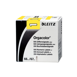 Ziffernsignale 1 Orgacolor auf Rolle 30x23mm gelb selbstklebend Leitz 6601-10-00 (SCH=500 STÜCK) Produktbild