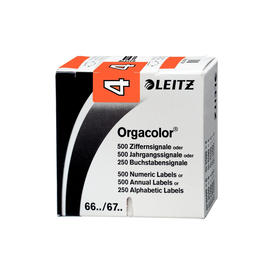 Ziffernsignale 4 Orgacolor auf Rolle 30x23mm orange selbstklebend Leitz 6604-10-00 (SCH=500 STÜCK) Produktbild