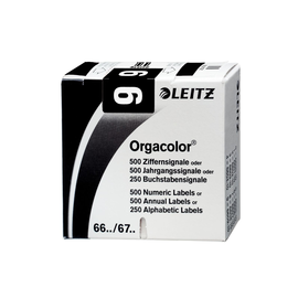 Ziffernsignale 9 Orgacolor auf Rolle 30x23mm schwarz selbstklebend Leitz 6609-10-00 (SCH=500 STÜCK) Produktbild