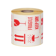Rollenetiketten mit Warndruck 100x100mm weiß Kern 40mm 4 Symbole (RLL=500 STÜCK) Produktbild Additional View 1 S