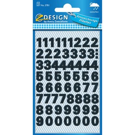 Zahlen-Etiketten 0-9 9,5mm schwarz wetterfest Zweckform 3781 (BTL=126 STÜCK) Produktbild