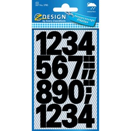 Zahlen-Etiketten 0-9 25mm schwarz wetterfest selbstklebend Zweckform 3785 (BTL=48 STÜCK) Produktbild