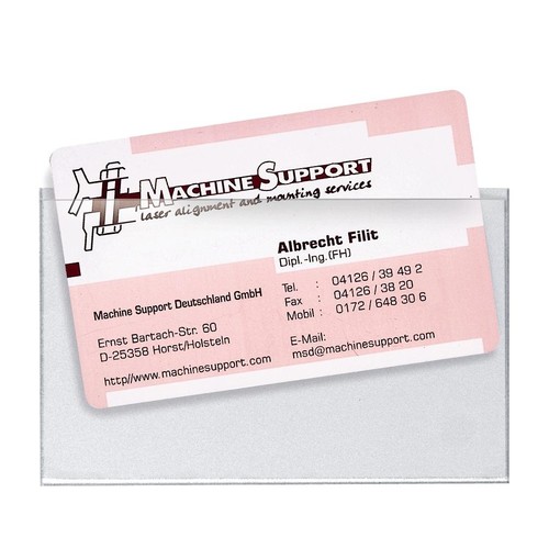 Visitenkartentaschen Velocoll 57x90mm transparent selbstklebend Veloflex 2209000 (PACK=12 STÜCK) Produktbild Front View L