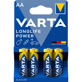 VARTA Longlife, Alkaline Battery, AAA, Micro, LR03, 1,5V, 4-pack, Made in  Germany (4008496525072)