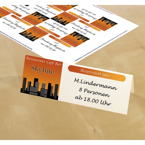 Tischkarten Inkjet+Laser+Kopier 110x40mm auf A4 Bögen 185g weiß Zweckform C32253-25 (PACK=100 STÜCK) Produktbild Additional View 3 L