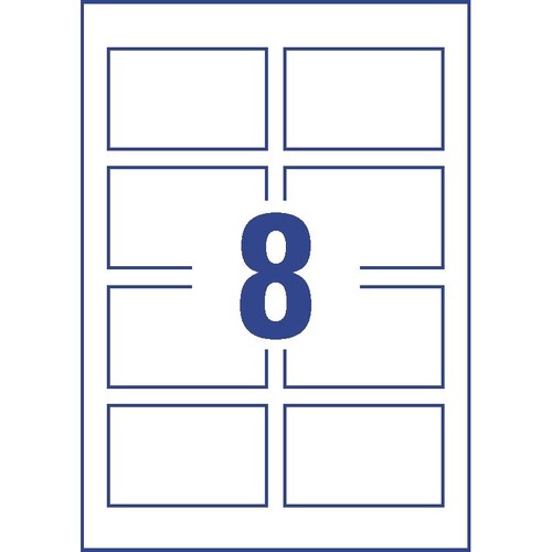 Visitenkarten Inkjet 85x54mm auf A4 240g weiß high-glossy beidseitig bedruckbar glatte Kanten Zweckform C32028-10 (PACK=80 STÜCK) Produktbild Additional View 2 L