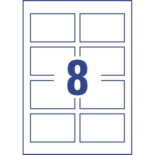 Visitenkarten Inkjet 85x54mm auf A4 Bögen 260g weiß matt beidseitig bedruck- bar glatte Kanten Zweckform C32015-25 (PACK=200 STÜCK) Produktbild Additional View 2 L
