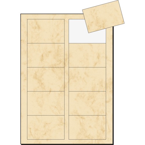 Visitenkarten Inkjet+Laser+Kopier 85x55mm 225g marmor beige glatte Kanten Sigel DP744 (PACK=100 STÜCK) Produktbild Additional View 2 L