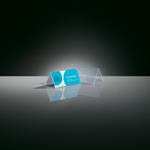 Tischaufsteller Dachform für beidseitige Präsentation 95x42mm glasklar Hartplastik Sigel TA138 (PACK=10 STÜCK) Produktbild Additional View 2 L