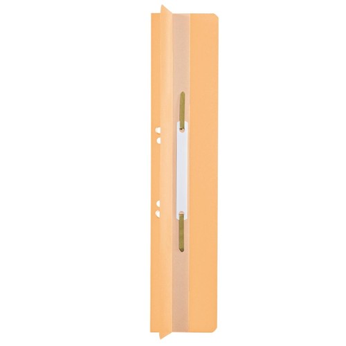 Einhänge-Heftrücken mit Heftfalz mit Kunststoff-Deckschiene 60x305mm chamois Karton Leitz 3726-00-11 (PACK=25 STÜCK) Produktbild Front View L