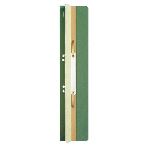 Einhänge-Heftrücken mit Heftfalz mit Kunststoff-Deckschiene 60x305mm grün Karton Leitz 3726-00-55 (PACK=25 STÜCK) Produktbild Front View L