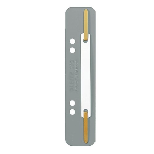 Einhänge-Heftstreifen kurz mit Kunststoff-Deckschiene 35x158mm grau PP Leitz 3710-00-85 (PACK=25 STÜCK) Produktbild Front View L