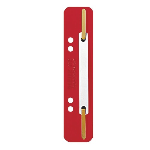 Einhänge-Heftstreifen kurz mit Kunststoff-Deckschiene 35x158mm rot PP Leitz 3710-00-25 (PACK=25 STÜCK) Produktbild Front View L