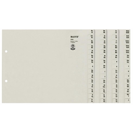 Registerserie A4 halbe Höhe überbreit A-Z 240x200mm für 4 Ordner grau Papier Leitz 1304-00-85 Produktbild