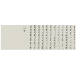 Registerserie A4 halbe Höhe überbreit A-Z 240x200mm für 12 Ordner grau Papier Leitz 1312-00-85 Produktbild