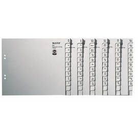 Registerserie A4 halbe Höhe überbreit A-Z 240x200mm für 50 Ordner grau Papier Leitz 1350-00-85 Produktbild