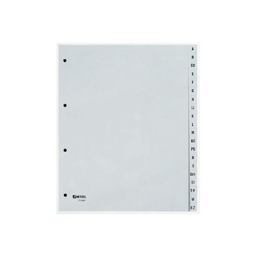 Register A-Z A4 überbreit 246x297mm grau Plastik BestStandard 25262481 Produktbild Front View L