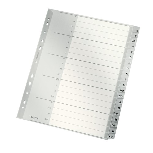 Register A-Z A4 238x297mm grau Plastik Leitz 1260-00-00 Produktbild Front View L