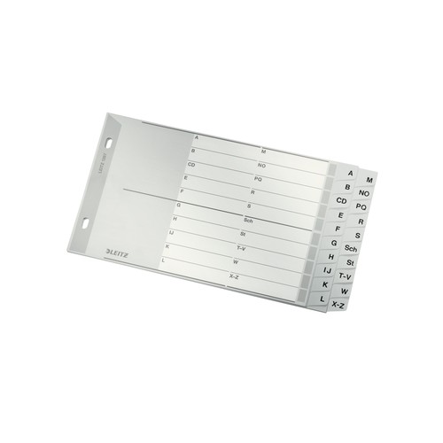 Register A-Z überbreit A5 quer 238x130mm grau Plastik Leitz 1267-00-00 Produktbild Front View L