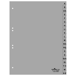 Register A4 Buchstaben A-Z grau Plastik BestStandard Produktbild