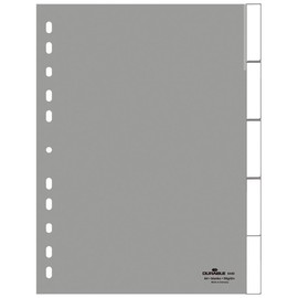 Register Blanko A4 mit Taben 230x297mm 5-teilig grau Plastik Durable 6440-10 Produktbild