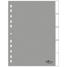 Register Blanko A4 mit Taben 230x297mm 5-teilig grau Plastik Durable 6440-10 Produktbild