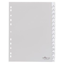 Register Blanko A4 mit Taben 230x297mm 15-teilig grau Plastik Durable 6442-10 Produktbild