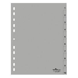 Register A4 230x297mm Zahlen 1 5 Grau Plastik Durable 6505 10 Kaufen Register Bei Liebl De