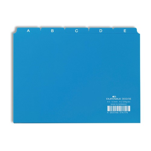 Leitregister A-Z 25-teilig A5quer blau PP Durable 3650-06 Produktbild