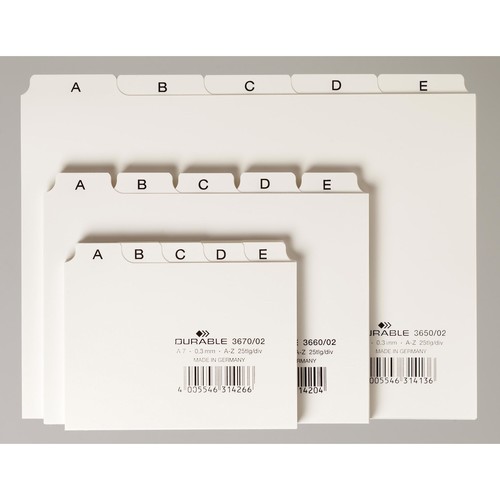 Leitregister A-Z 25-teilig A5quer weiß PP Durable 3650-02 Produktbild Additional View 1 L