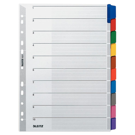 Register Blanko A4 225x297mm 10-teilig mehrfarbig Karton Leitz 4321-00-00 Produktbild