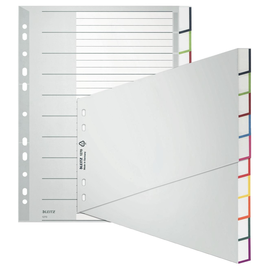 Register Blanko mit Taben A4 schräg 238x297mm 10-teilig grau Plastik Leitz 1270-00-00 Produktbild