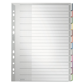 Register Blanko mit Taben A4 extra groß 241x305mm 12-teilig grau Plastik Leitz 1273-00-00 Produktbild