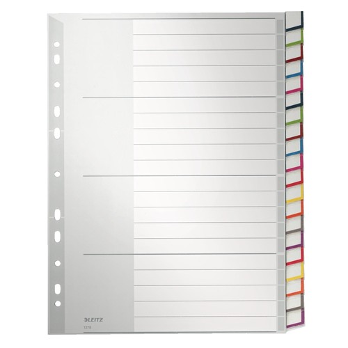 Register Blanko mit Taben A4 überbreit 238x297mm 20-teilig grau Plastik Leitz 1278-00-00 Produktbild Front View L