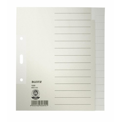 Register Blanko A5 hoch 170x200mm 15-teilig grau Papier Leitz 1225-00-85 Produktbild Front View L