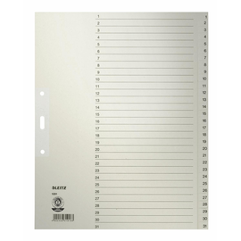 Register A4 überbreit 240x300mm Zahlen 1-31 grau Papier Leitz 1231-00-85 Produktbild